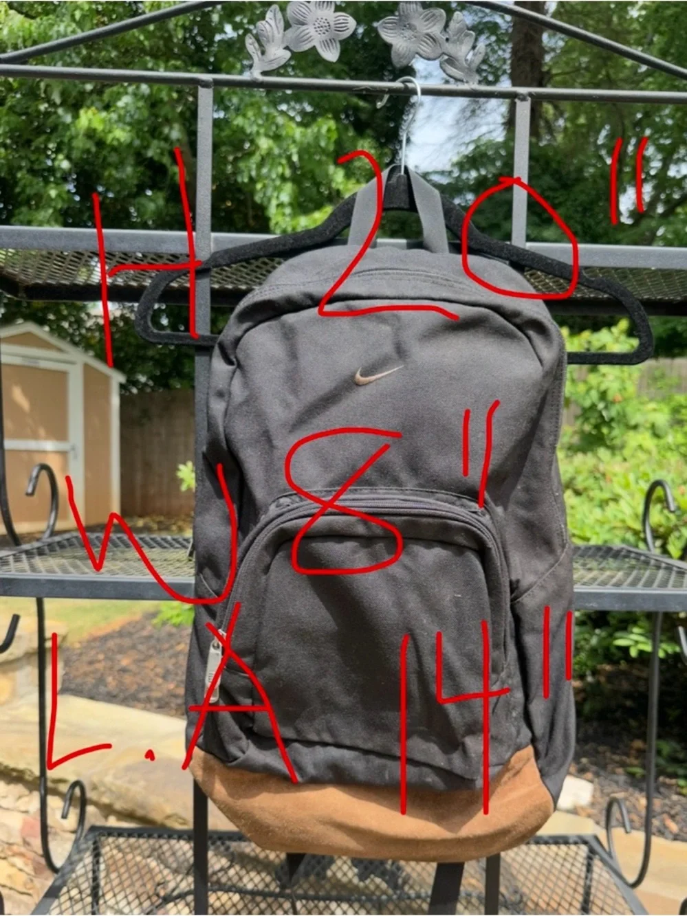 Nike Backpack Black Brown Leather Bottom Vintage Y2K School Bag